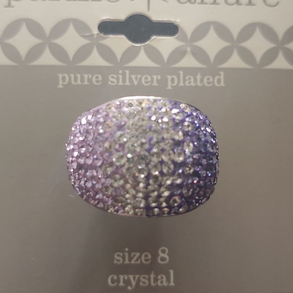 Women's Size 8 Fashion Ring Purple Fading Crystal